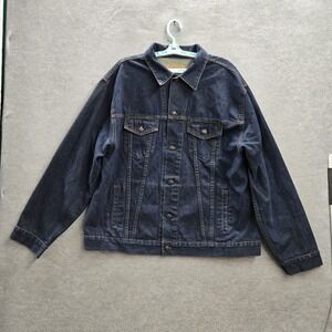 VINTAGE GAP Men Jacket XXL Blue Trucker Denim Jean World Standard 17409-01